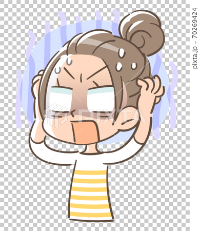ガーンとショックを受ける女の子のイラスト素材